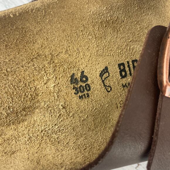 Birkenstock Arizona Birko-Flor Mens EU 46 US 12 Regular Sandals Dark Brown Leath main image 9